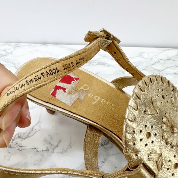 Jack Rogers Georgica Gold Kitten Heel Sandals Size 6.5 - Picture 6 of 7